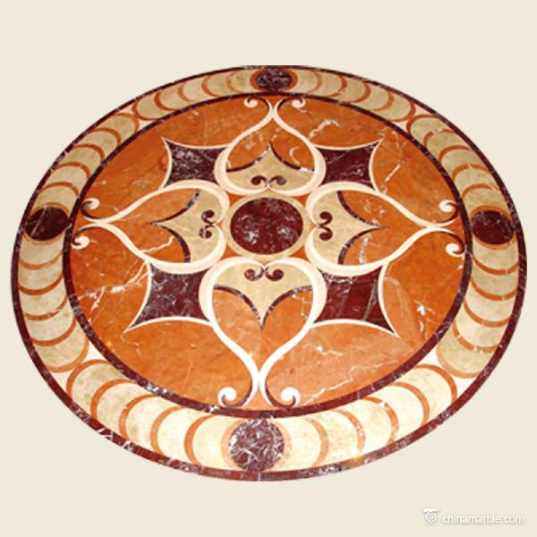 High End Polished Waterjet Marble Stone Floor Medallions For Hotel / Restaurant