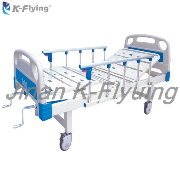 Moving 2 Cranks ABS Bedhead Foldable Hospital Manual Nursing Bed