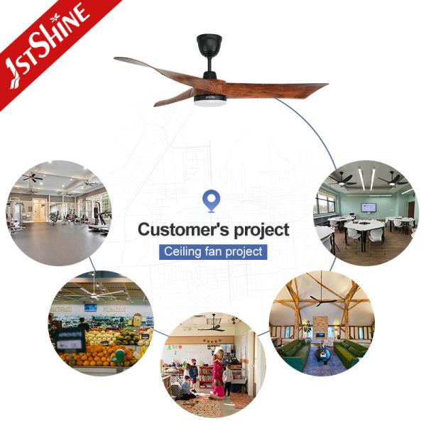 110-240V/50Hz-60Hz LED Ceiling Fan with Remote Control and Wooden Blades by 1stshine
