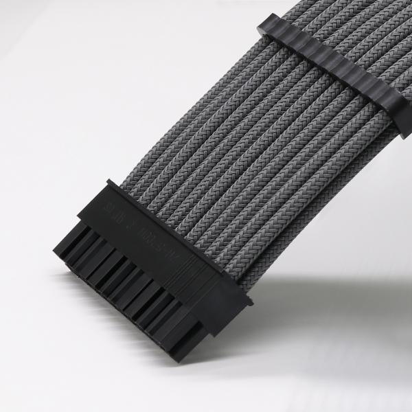 Hot Selling Arc Cable Cotton Sleeved Computer PC ATX Used Male to Female Stripped Curved Extension Cord 18AWG 300mm