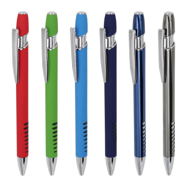 Stylish Press Metal Ballpoint Pen Click Soft Touch Promotional Aluminum Ball Pen