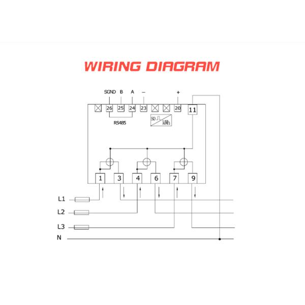 Output Voltage 3*230/400V high precision DC connected 3 phase electric meter with jammer