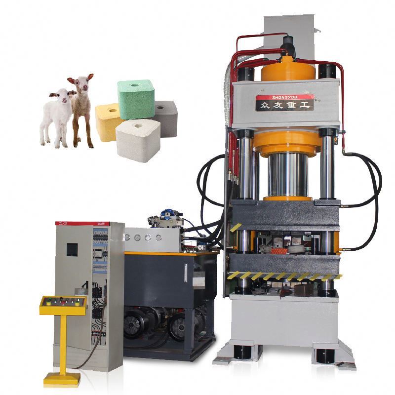 100 Ton-500 Ton Four-column Three-beam Hydraulic Press YQ32 for Animal Mineral Block & Salt Block
