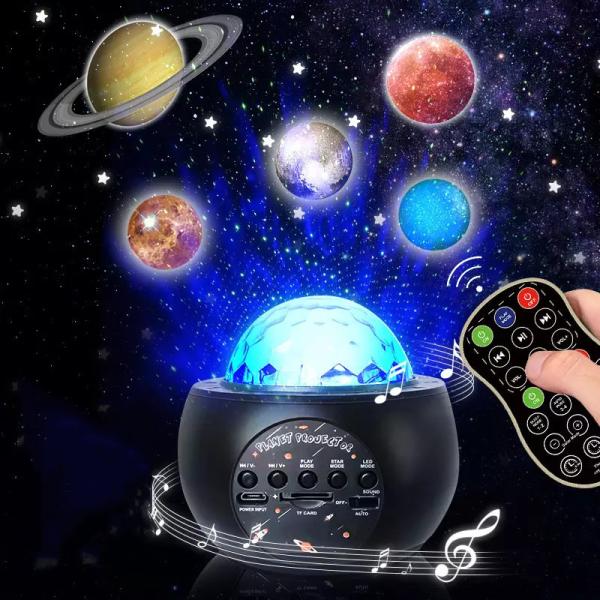 HD 10 Planets Music Projector Lamp Romantic Nebula Starry Bedside Atmosphere Lamp Wireless Speaker With Remote Control