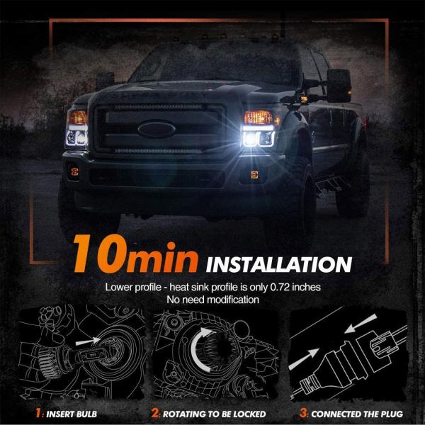 100W H4 H7 H11 White Silver Universal T2 Car Interior LED Headlight Bulb