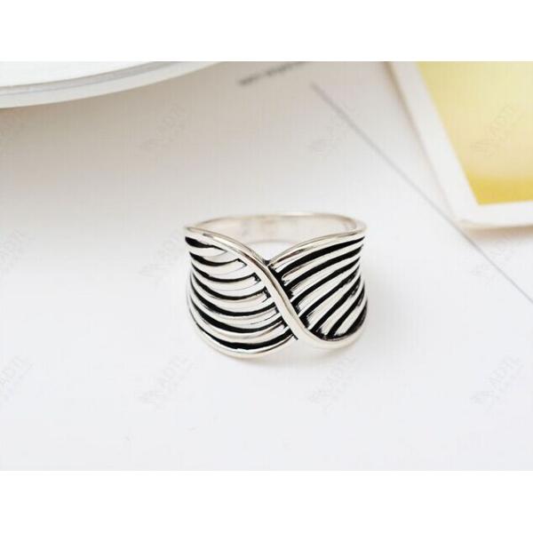 S925 silver jewelry European style exaggeration waves craft Thai Silver Ring