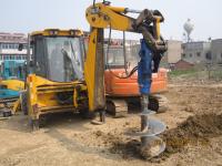 Hex 57mm Hydraulic Earth Drilling Auger Machine With Single Pin Hitch For Mini Excavators 1-2t 2