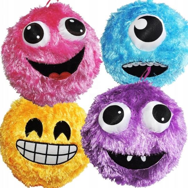 Unisex 6 Purple Furry Monster Plush Round Ball Stuffed Animal Toy Alien PVC Inner Ball Material
