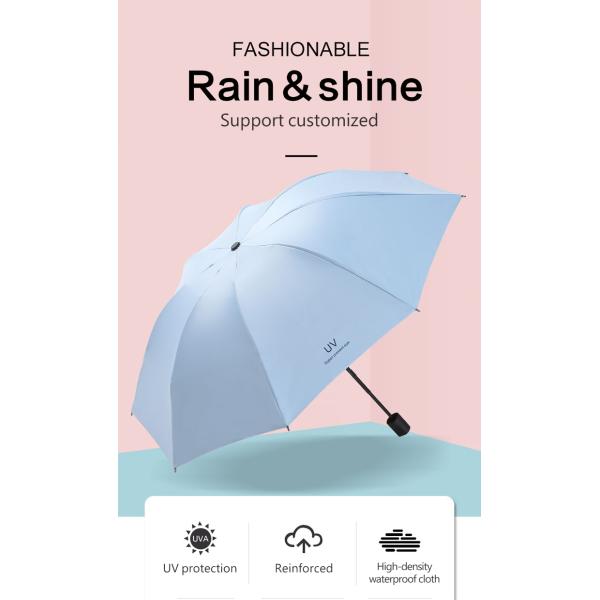 Customized Creative Solid Color Portable Folding Umbrella for Patio Garden and Outdoor