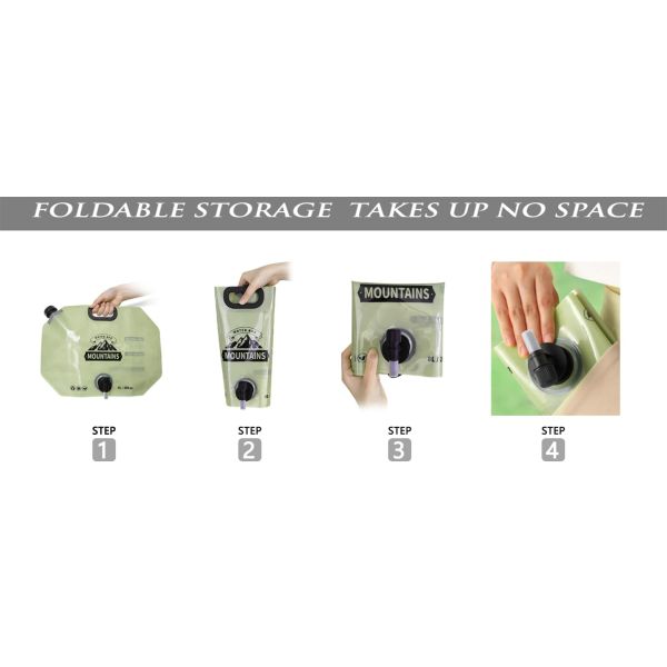 Water Storage bag Hydration Reservoir Factory 5L 10L 20L Collapsible Kangen Water Carrier Custom Logo Expandable Pouch Storage Foldable Spout Pouch With Plastic Bag