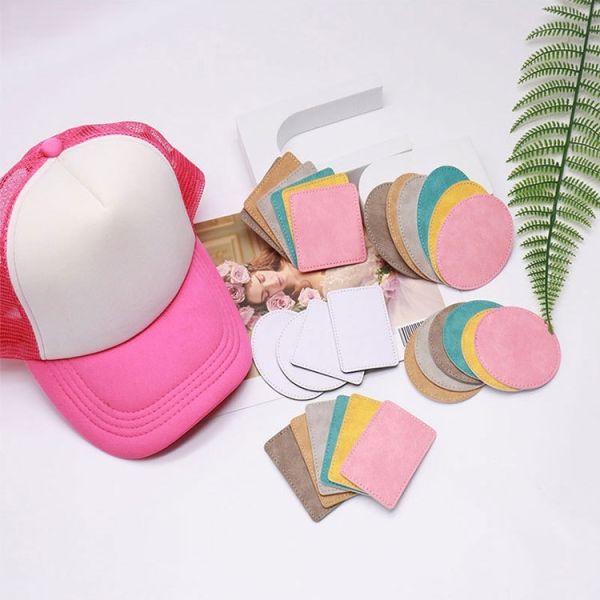 Sublimation PU Leather Hat Patch Heat Transfer Logo Patch For Clothing Brand Accessories In Various Shapes