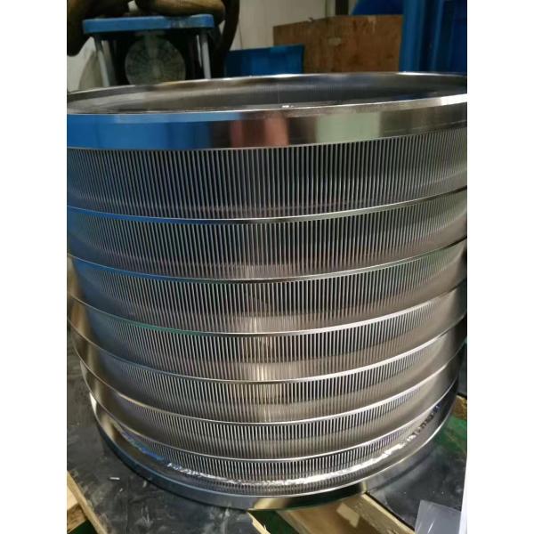 Slot / Hole Type Pressure Screen Basket Rotary Drum Sieve Stainless Steel 304 / 316L Material
