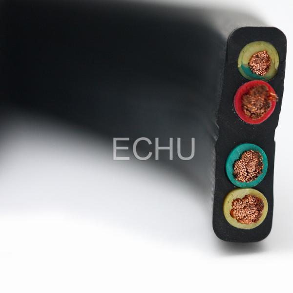Flat Flexible Traveling Cable for Crane or Conveyor Black Jacket with Mixed structure