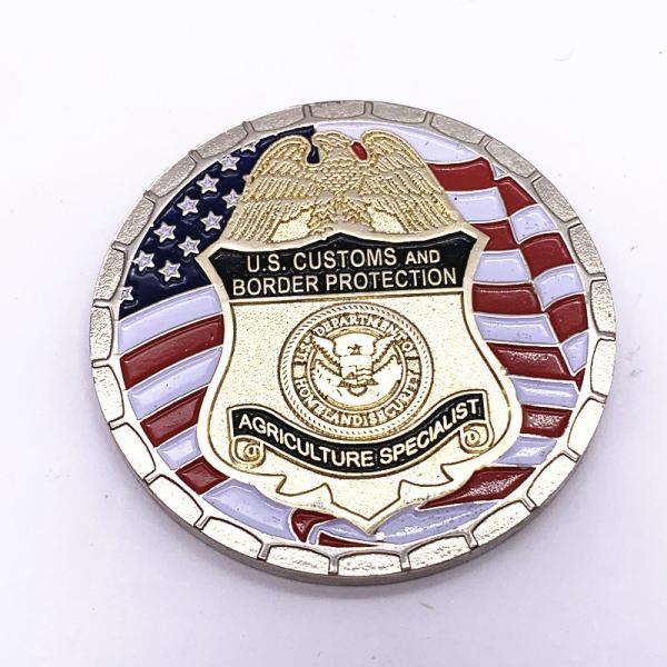 3D Logo Silver Metal Stamping Soft Enamel Coin , Custom Military Coins