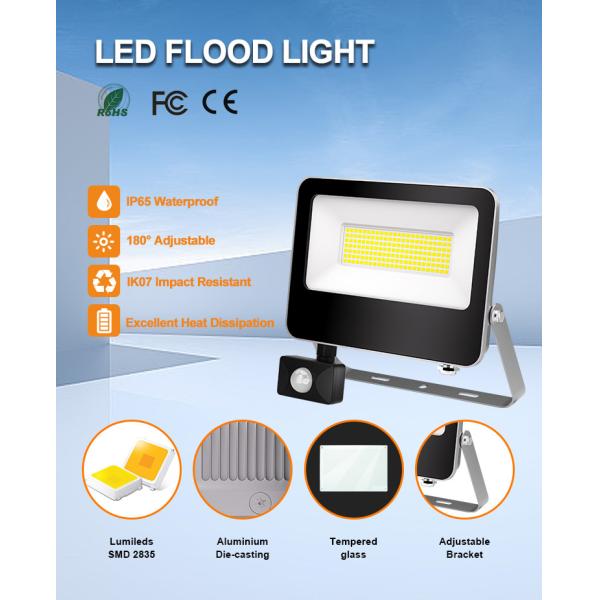 Прожектор безопасности IP65 водонепроницаемый горячая продажа светодиодный светодиод Алюминиевый корпус с датчиком движения для стены садовой улицы