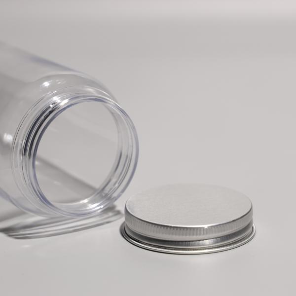Tight Sealing 500ML Plastic PET Bottle Round With Screw On Aluminum Lid
