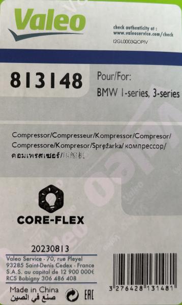 VALEO voitures AC compresseur 813148 BMW X1 E84 2010-2015 64 52 9 182 794
