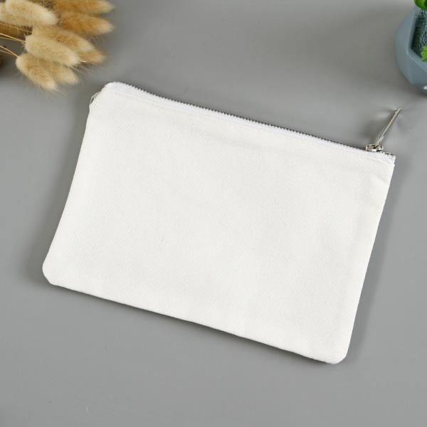 Zipper Closure Double Sided Cosmetic Bag for Accessories in Eco-Friendly Cotton Canvas