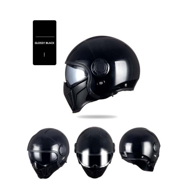 Custom Vintage Open Face Motorcycle Helmet with Mask Delivery Time 30-35 Work Days