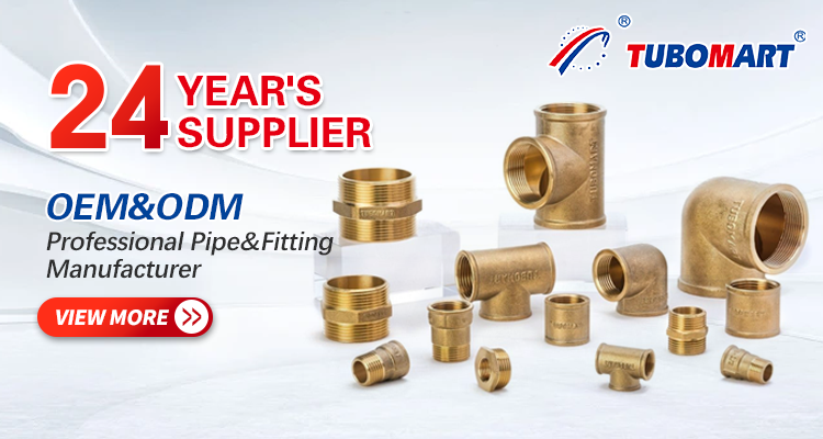 TUBOMART OEM High Quality Products Brass Reducer Fittings Screw Female to Male Extension Adapter for Water Piping System ISO9001 Certified