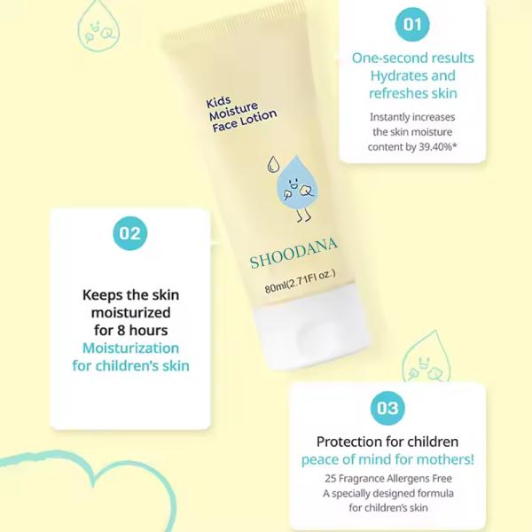 Private Label Organic Moisture Face Lotion 80ml Kids Cream Baby Cream Shea Butter Main Milk Moisturizing Lotion for Face