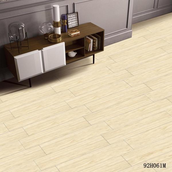 Light Yellow Timber Ceramic Floor Tiles For Living Room / Bedroom