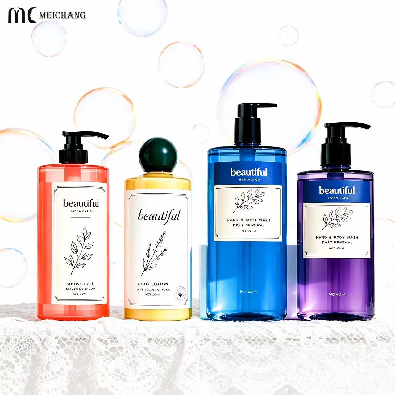 300ml, 450ml, 500ml and 650ml Biodegradable Body Wash Bottles – Sustainable Shower Gel & Body Wash Packaging Series(MC-336)