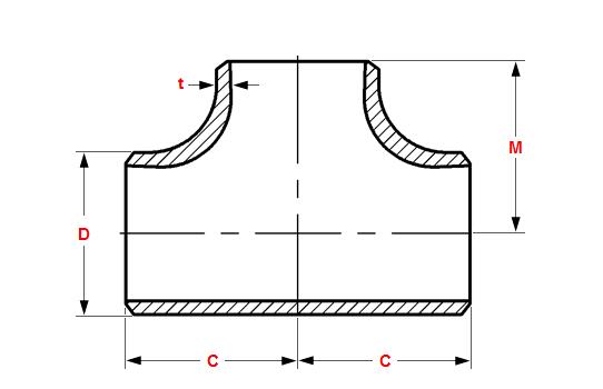 304l 316l Stainless Steel Pipe Tee Butt Weld Sch10s Sch20s Sch30s