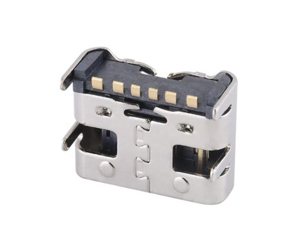 Copper Shell 20V 6 Pin Female USB Type C Connector
