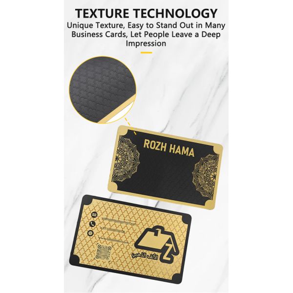 Personalized Premium Luxury Black Visiting Gold Metallic Credit Card Business Card Metal Printing Custom With Logo and Qr Code