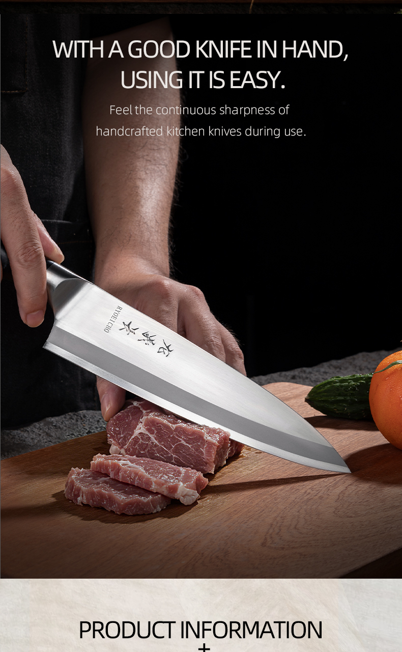 S42025 High Nitrogen Stainless Steel Gyuto Knife Hand-Forged Japanese Style Chef’s Knife