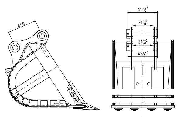 Износоустойчивое ведро утеса экскаватора 20-25t CAT320 1CBM, выкапывая ведро для продажи