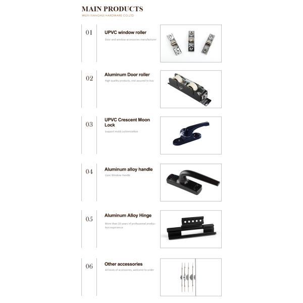 Внешняя рама Алюминиевый сплав UPVC Полумесяц лунный замок с порошкообразной отделкой