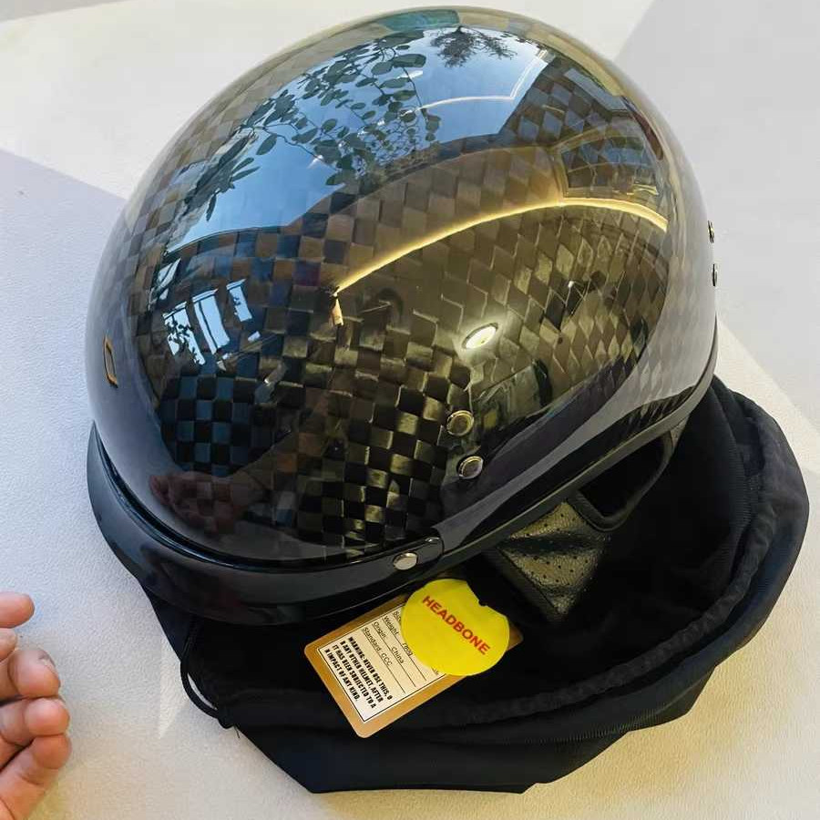 Customized Logo Accepted Carbon Fiber Retro Spoon Helmet for Direct of 12k Half Helmet