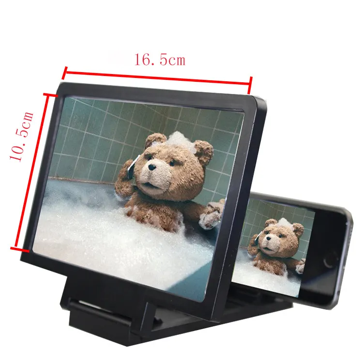 Wufan Mobile Phone LED Magnifying Glass 2X Folding Enlarged 3D Magnifier Screen Portable HD Amplifier