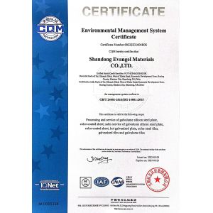 Shandong Evangel Materials Co., Ltd Certifications