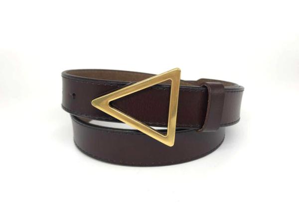 Ladies Triangle Buckle 28mm Genuine Leather Wide Belts