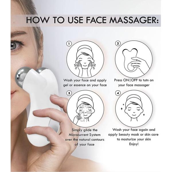 Lotion Conduction Electric Massager for Facial and Neck Beauty EMS Lifting