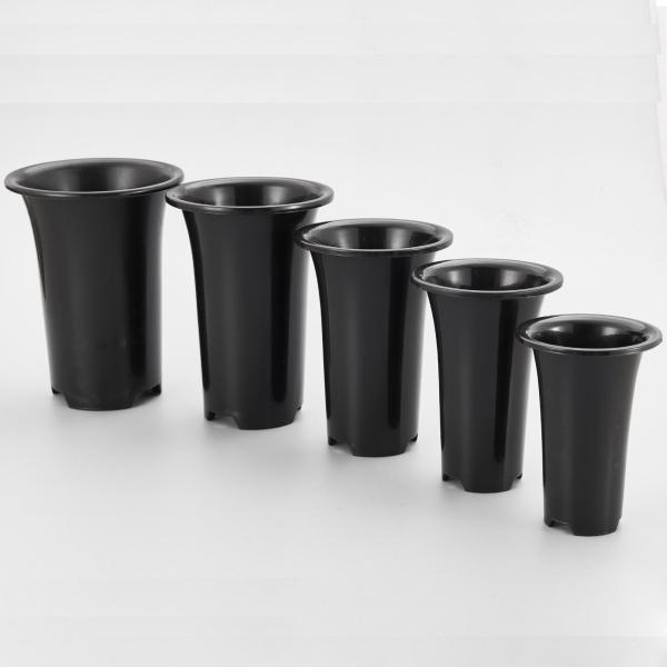 Black Milano Tall Planter rpund Plastic Garden Flower Plant Herb Pots