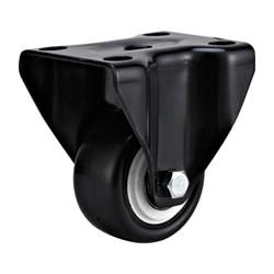 light duty 2 threaded stem black PU caster, 2.5 inch, 3 inch PU castor, small caster, lacque caster