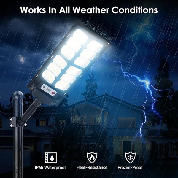 200W High-Brightness Solar Security Light with 576pcs LED Beads and IP65 Waterproof for Outdoor Use