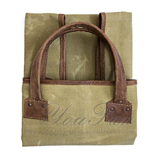 Foldable Canvas Firewood Bag Fashionable For Outdoor Picnic / Camping