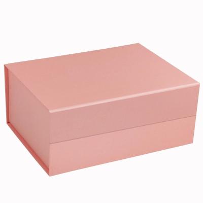 Boîte cadeau pliante rose de luxe recyclée Carton papier boîte de fermeture magnétique personnalisée