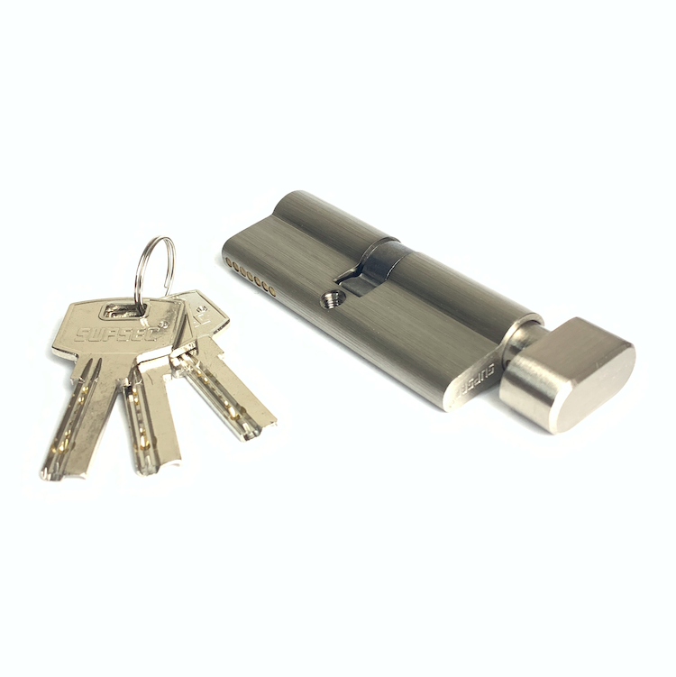80mm Knob Cylinder Lock Custom Size Single Thumbturn Cylinder Silver