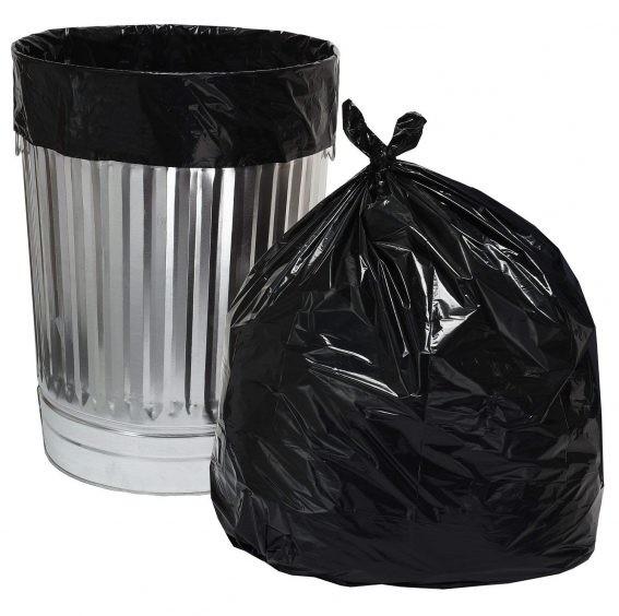Clear environmentally friendly trash bags with 100 Count quantity