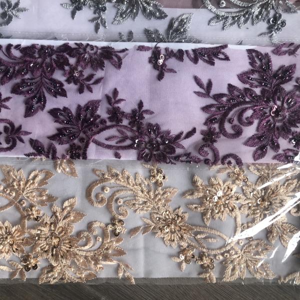 Easily Customizable Luxury 3D Beaded Embroidery Lace Fabric New Design Lace for Party Dance Dress Women's Dress