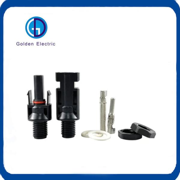 Easy To Install 2 Pins Solar Cable Connectors For 1000VDC 30A Solar Panel Mounting