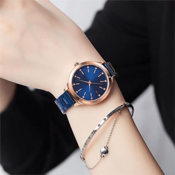 7.9mm Thickness Ladies Diamond Watch 3ATM Three Pin Waterproof