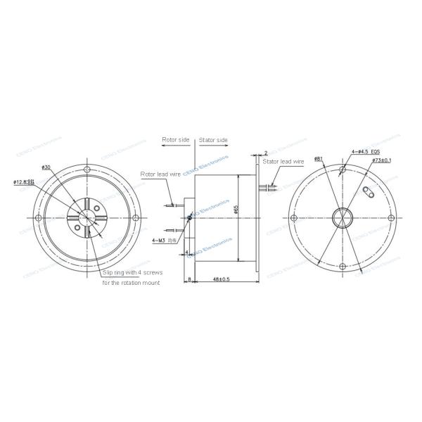 кольцо выскальзывания OEM ODM 10000rpm высокоскоростное с кодировщиком и через сборник отверстия