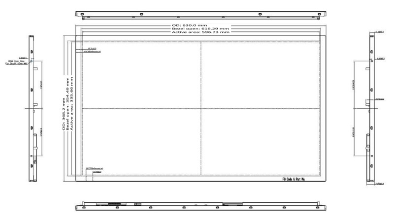 27 дюймовый UFD TFT LCD дисплей 60Hz 1000nits